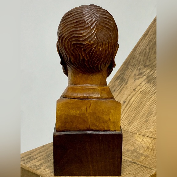 Vintage Hand Carved Wooden Spanish Sancho Panza Don Quixote Bust Statue - Picture 15 of 16